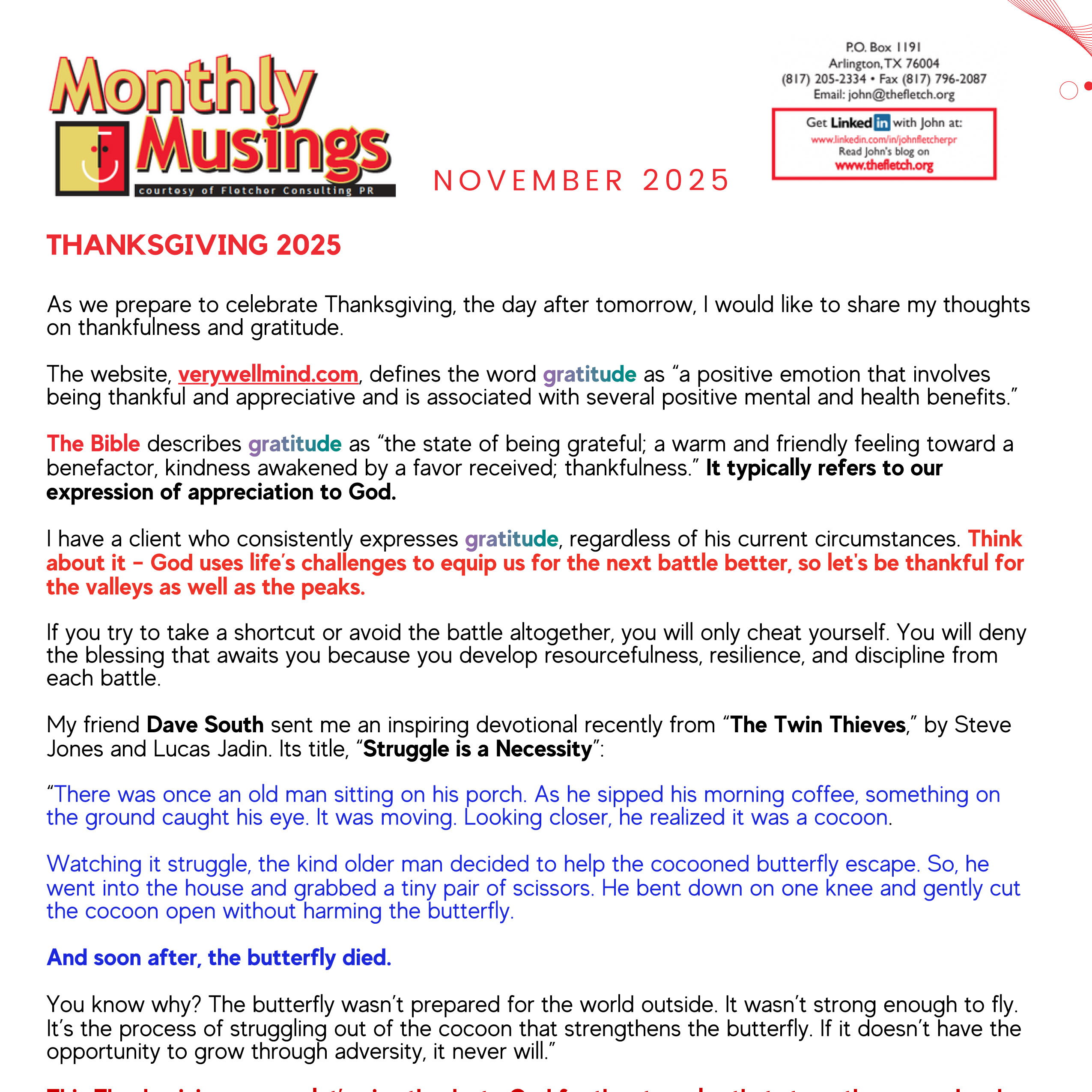 Monthly newsletter from Fletcher Consulting PR on Savannah Bananas' success